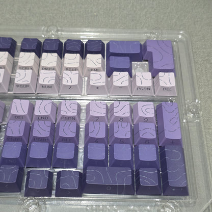 Purple Topographic Gradient Line Crack Side Backlit Keycaps