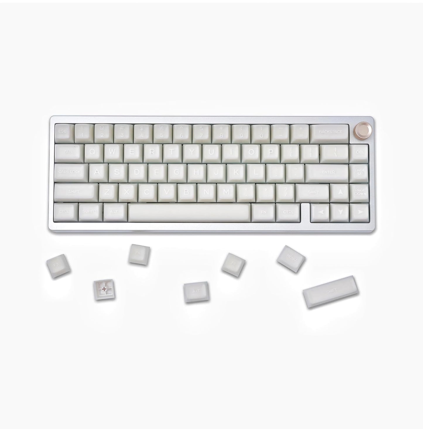 White Jade Translucent SA Profile Doubleshot PBT Keycap