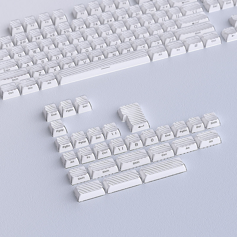 White Demon Wave OEM Side Printed Keycaps