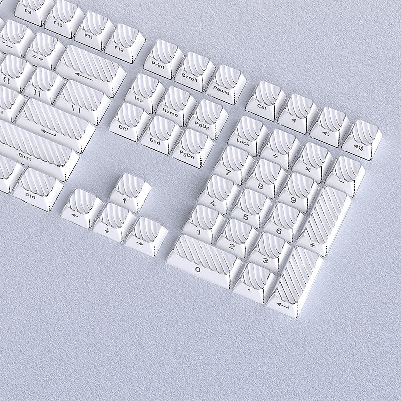 White Demon Wave OEM Side Printed Keycaps