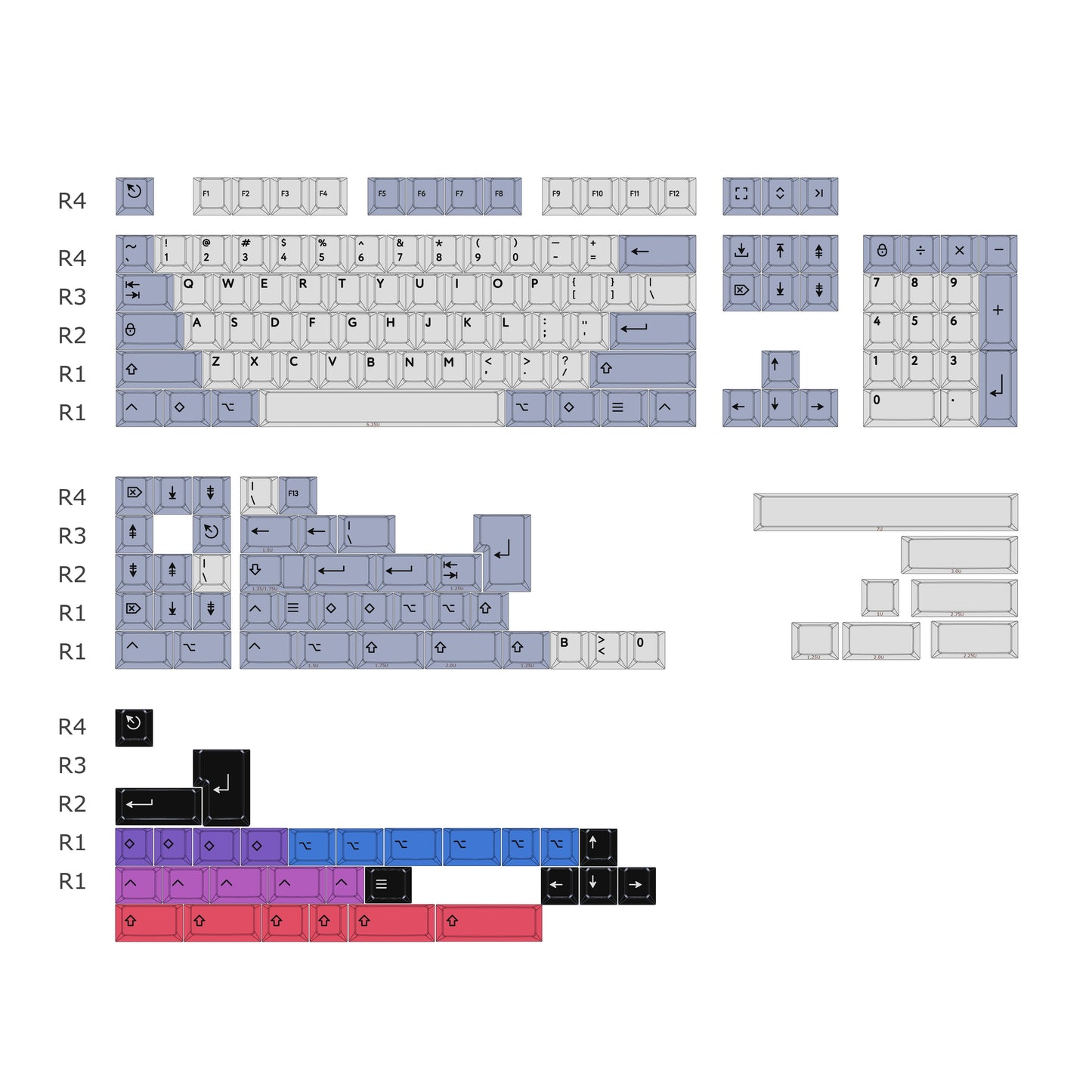 Spark Inspired Premium Cherry PBT Keycaps With High Quality Keys Storage Box