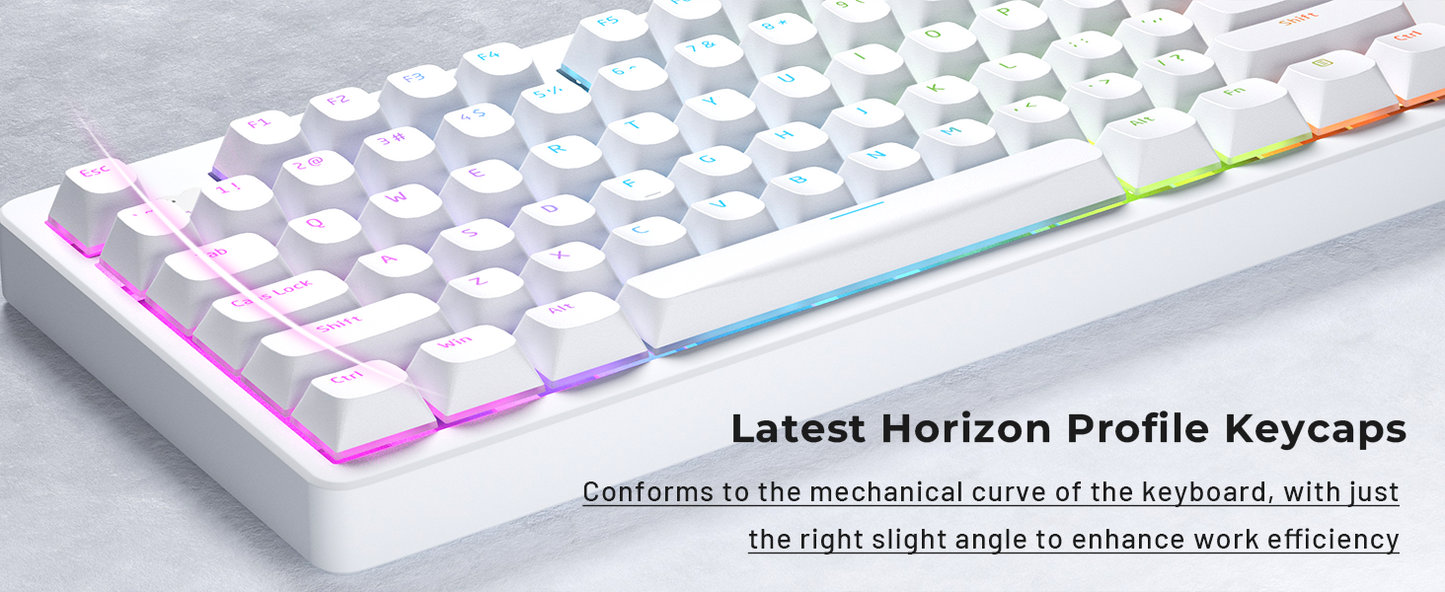 White Horizon Shinethrough Quality Thick Doubleshot PBT Pudding Style Keycaps