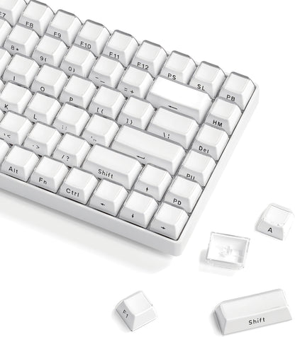 Jello White PREMIUM Side-Printed Translucent OEM Profile Keycap