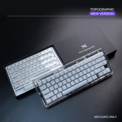 PREMIUM White Topographic Pattern IMD Tech Shinethrough Keycap