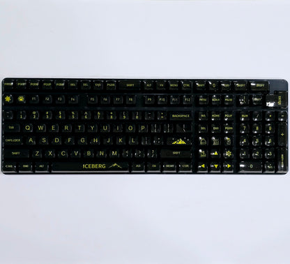Transparent Yellow On Smoked Black CBSA Keycaps