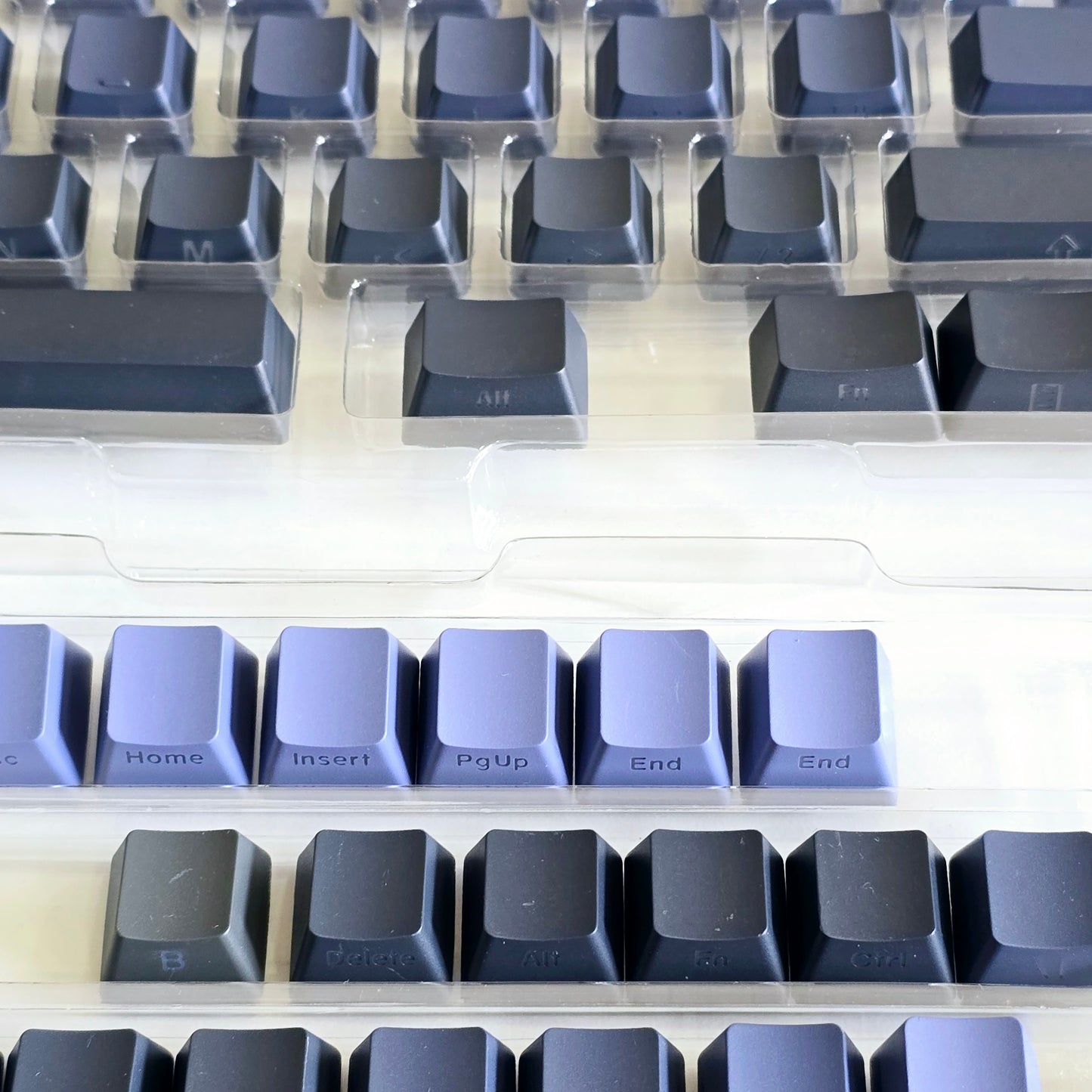 Backlit Black Blue Gradient Side Shinethrough Doubleshot OEM Keycaps