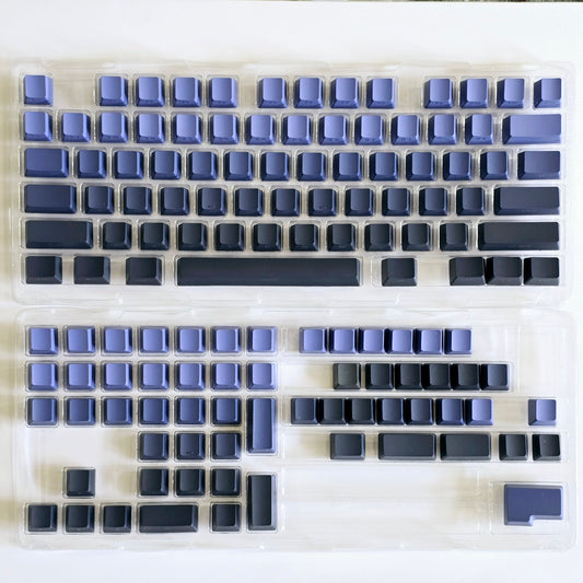 Backlit Black Blue Gradient Side Shinethrough Doubleshot OEM Keycaps