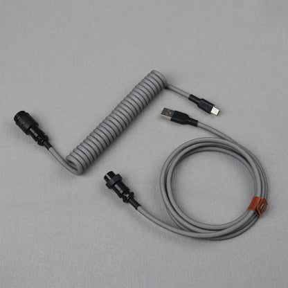 Silver Grey Black Connector Gx16 Aviator Premium Mechanical Keyboard 3.5m Cable