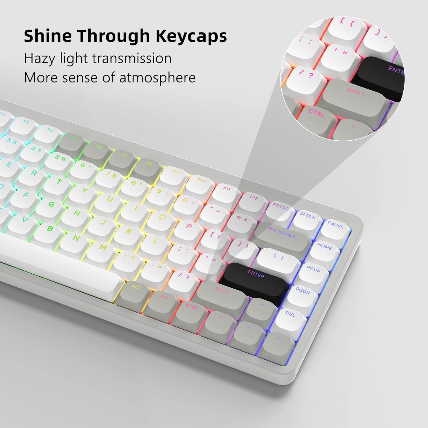 Low Profile Normcore 1990   Shine through Doubleshot PBT Backlit Keycaps