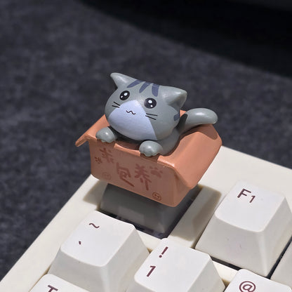 Cat in Basket Resin Artisan Keycap