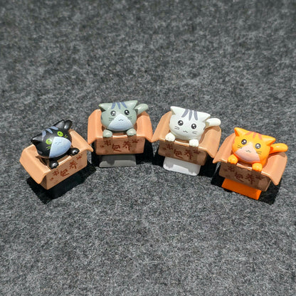 Cat in Basket Resin Artisan Keycap