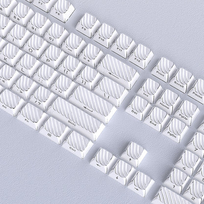 White Demon Wave OEM Side Printed Keycaps