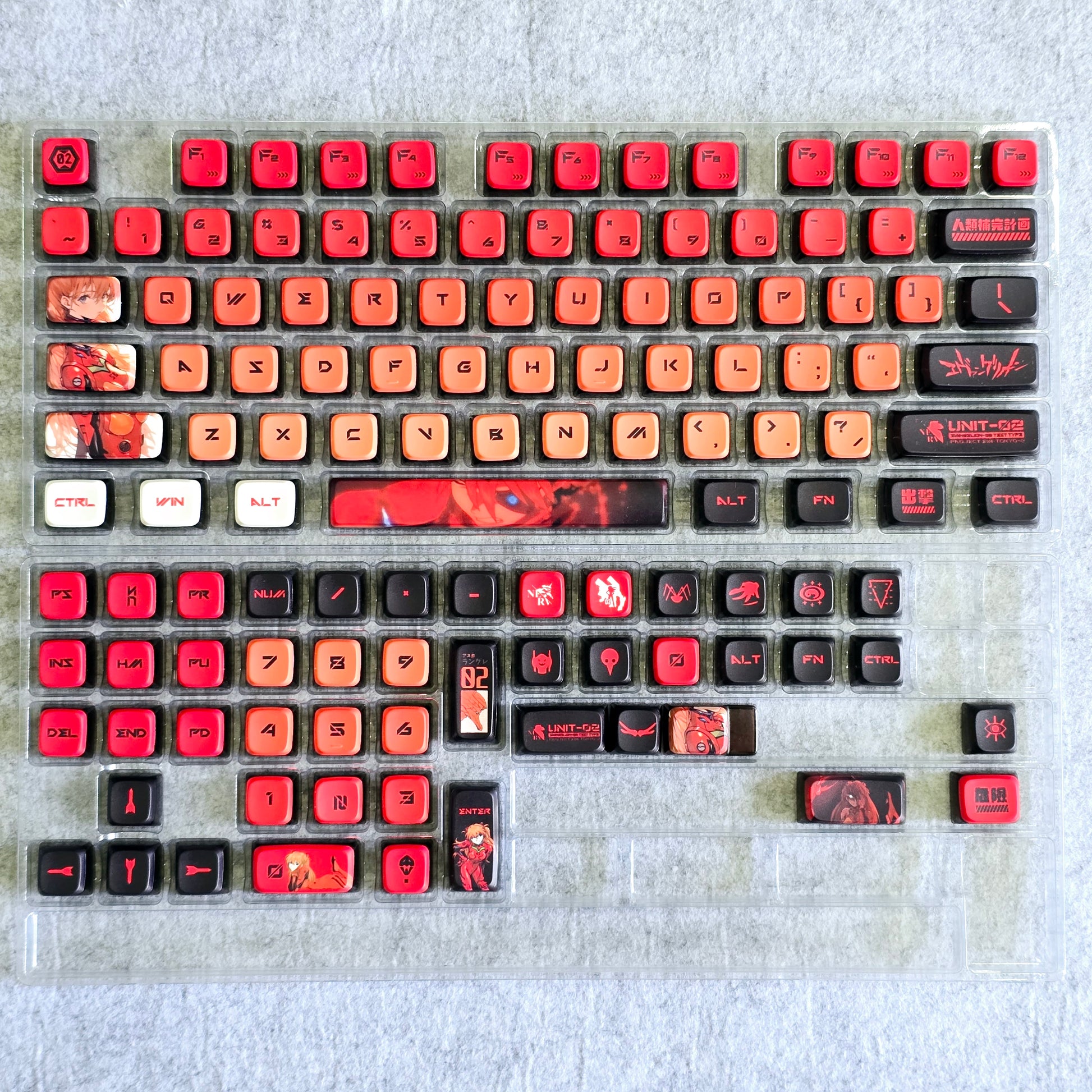 Asuka Eva PBT-PC OEM Bottom Backlit Pudding Keycap – CuriosityCaps