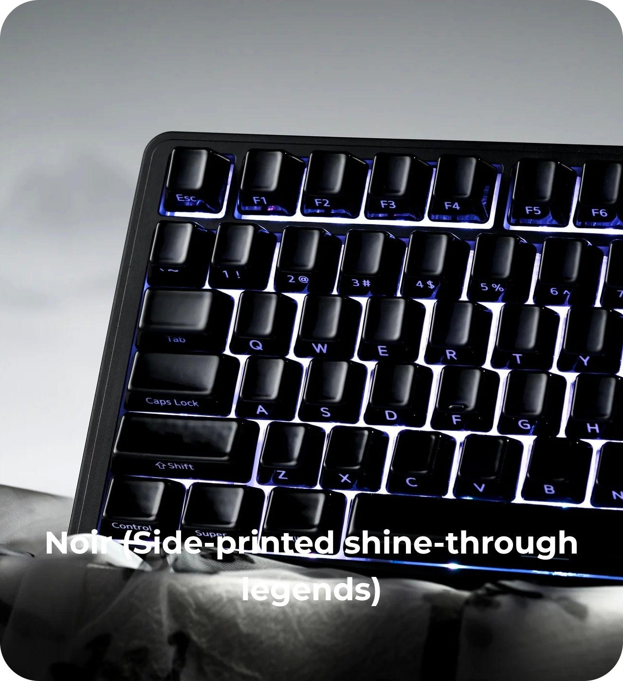 XVX Noir Side Shinethrough Glaze Ceramic Cherry Profile 120-Key Full Keycap Set