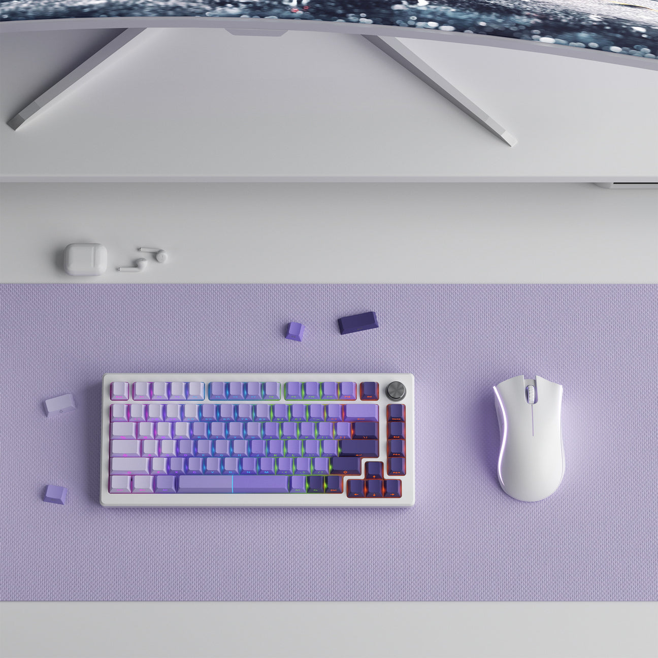 Purpurite Diagonal Gradient Side Backlit Cherry Profile Keycaps