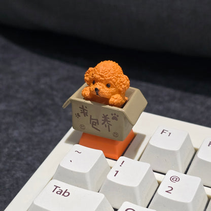 Puppy In Basket Resin Artisan Keycap