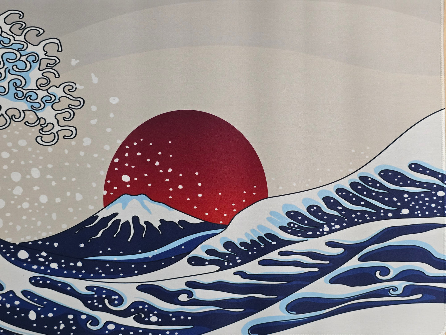 Wave Of Kanagawa Red Sun Super Smooth Speed XXL Deskmat