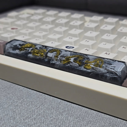 Mythical Golden Dragon Premium Handmade Spacebar Artisan Keycap 6.25u