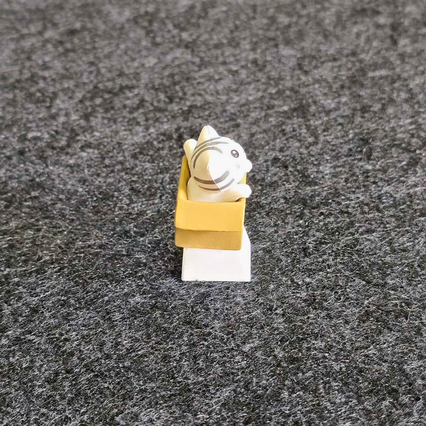 White Cat In Box Artisan Keycap