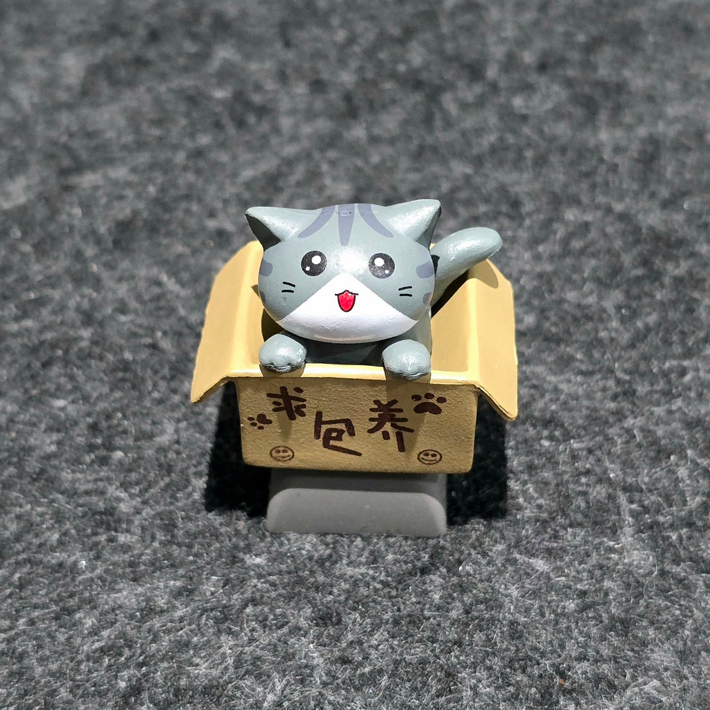 Happy Cat In Basket Resin Artisan Keycap