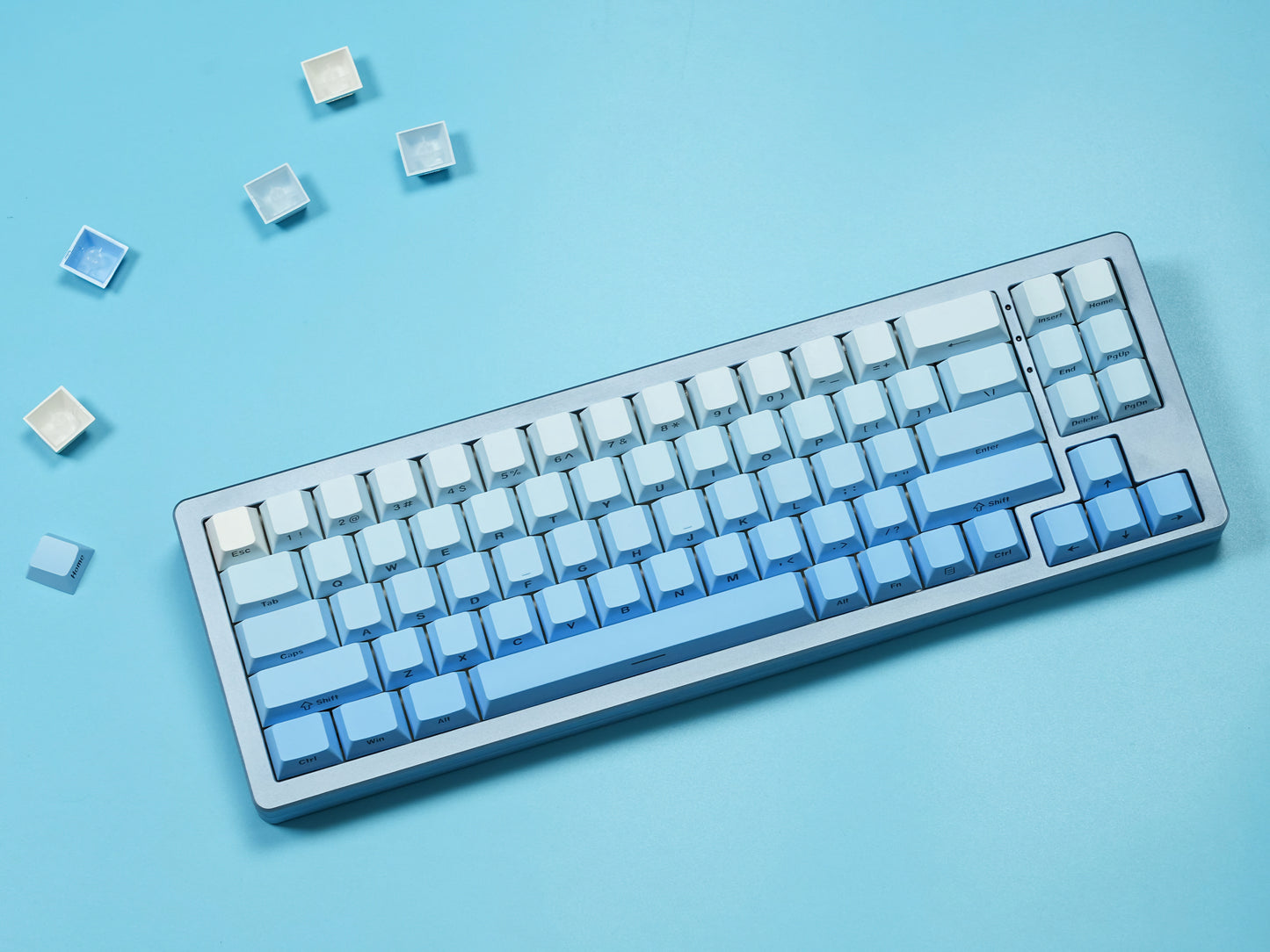 Sky Blue Gradient Backlit Cherry PBT Keycaps