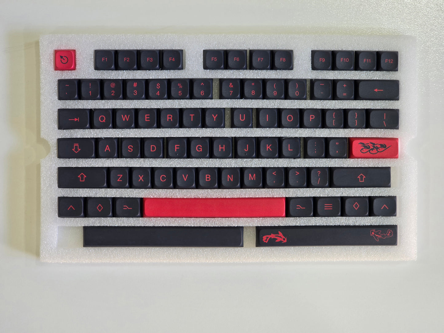 Mizu Red Black XDA PBT Keycaps