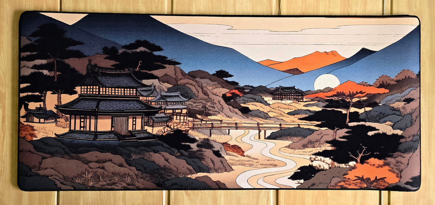 Ancient Japanese Village Premium Control Surface XXL Deskmat