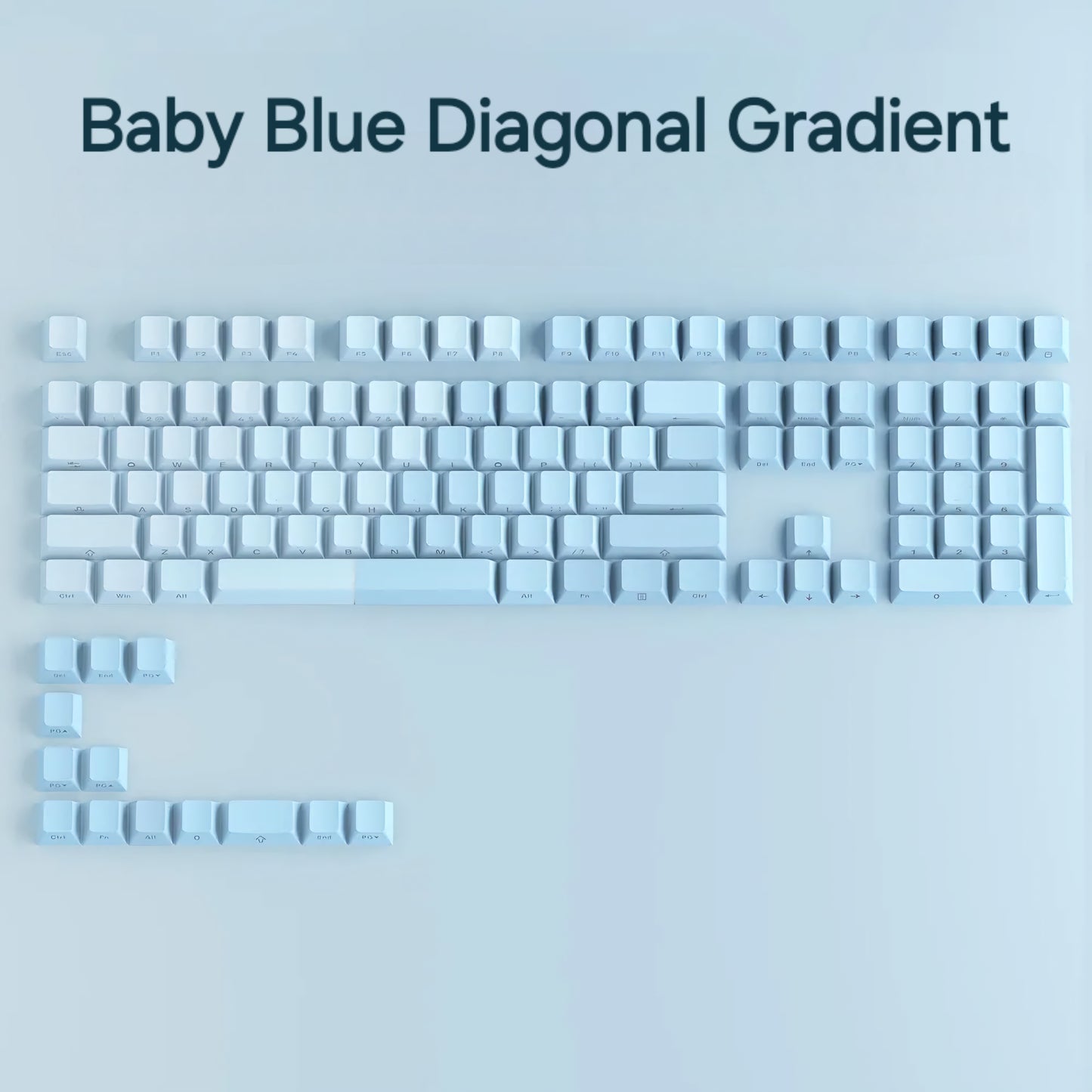 Baby Blue Diagonal Gradient Side Backlit Cherry Doubleshot Keycaps