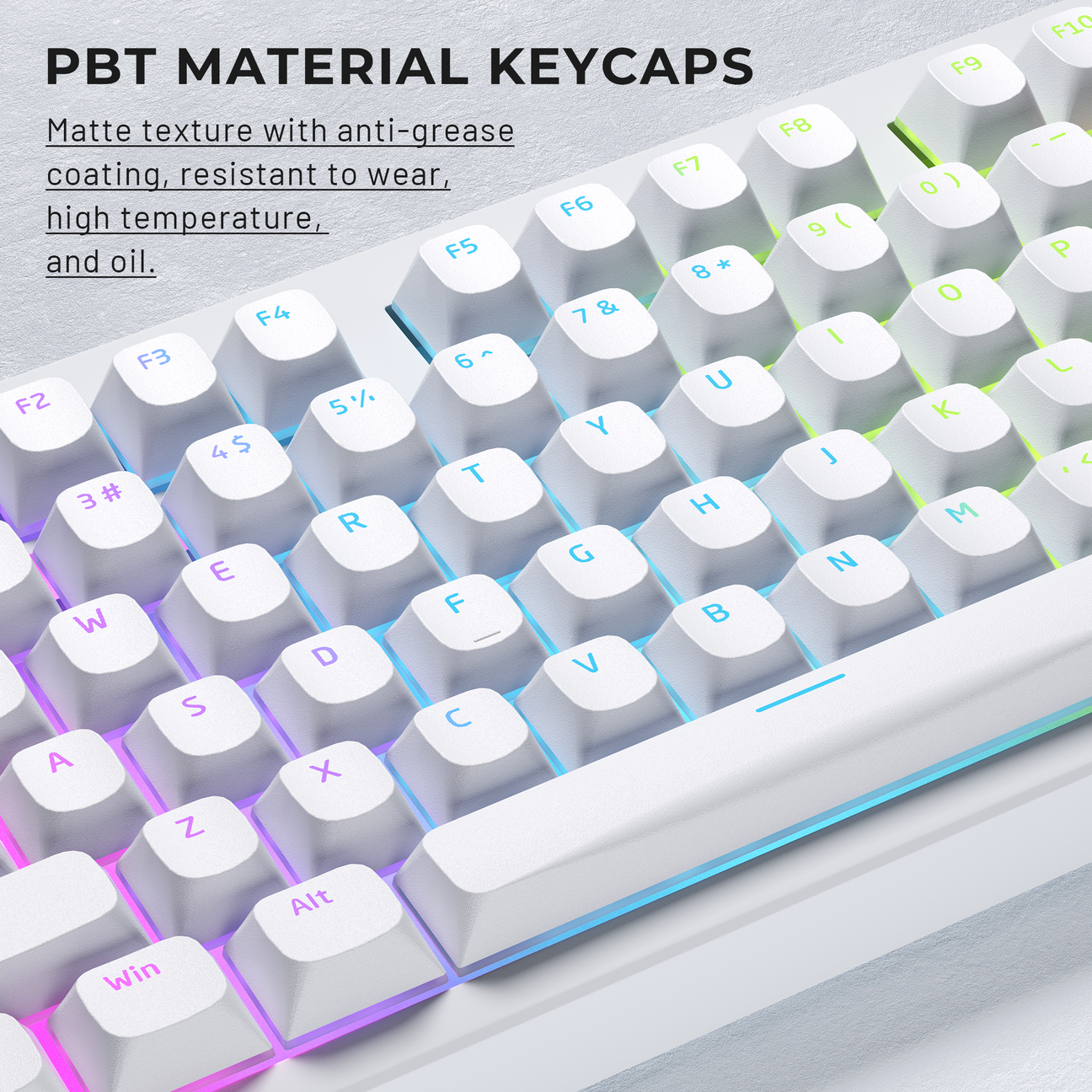 White Horizon Shinethrough Quality Thick Doubleshot PBT Pudding Style Keycaps