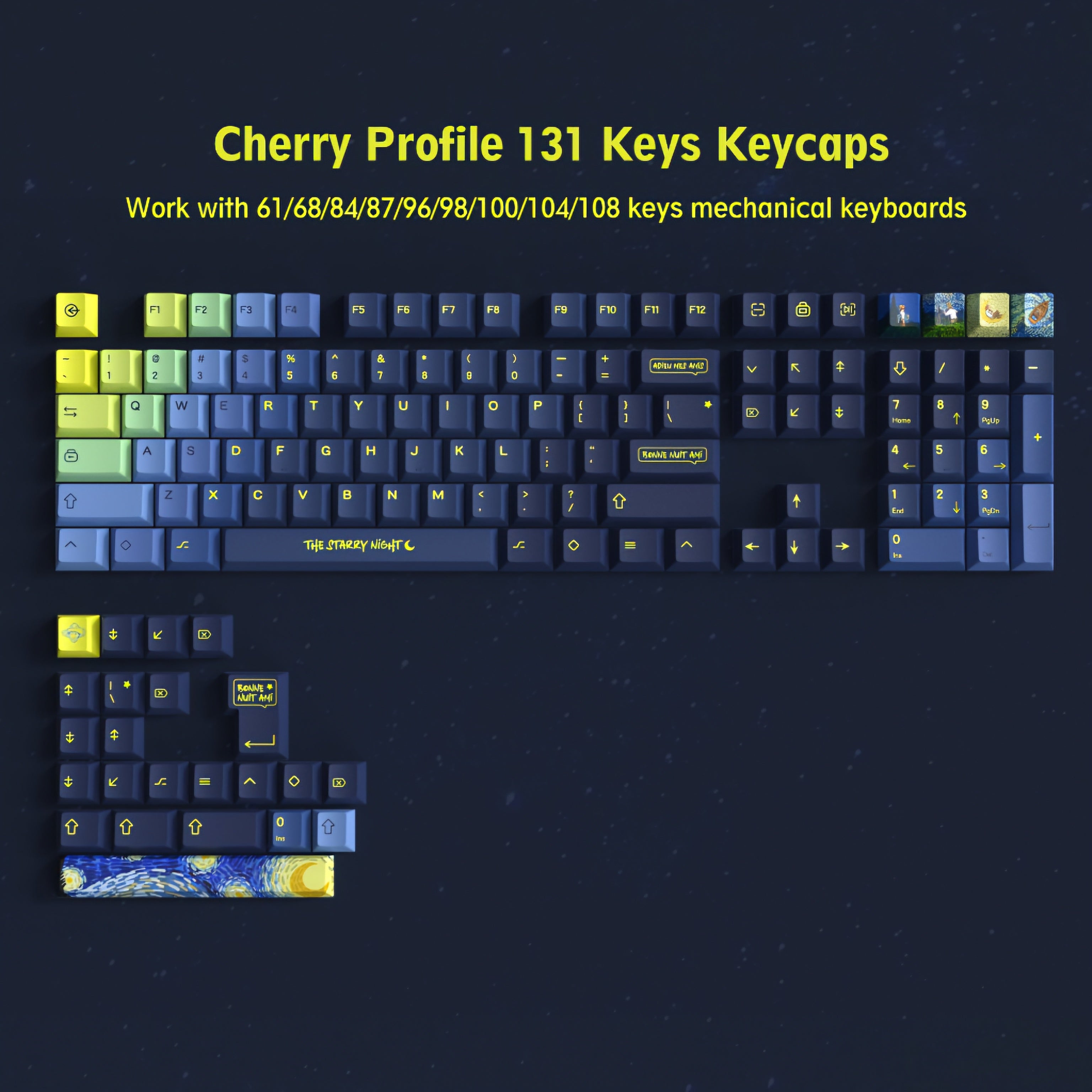 Keycaps Picker The Starry Night Cherry PBT Keycaps – CuriosityCaps