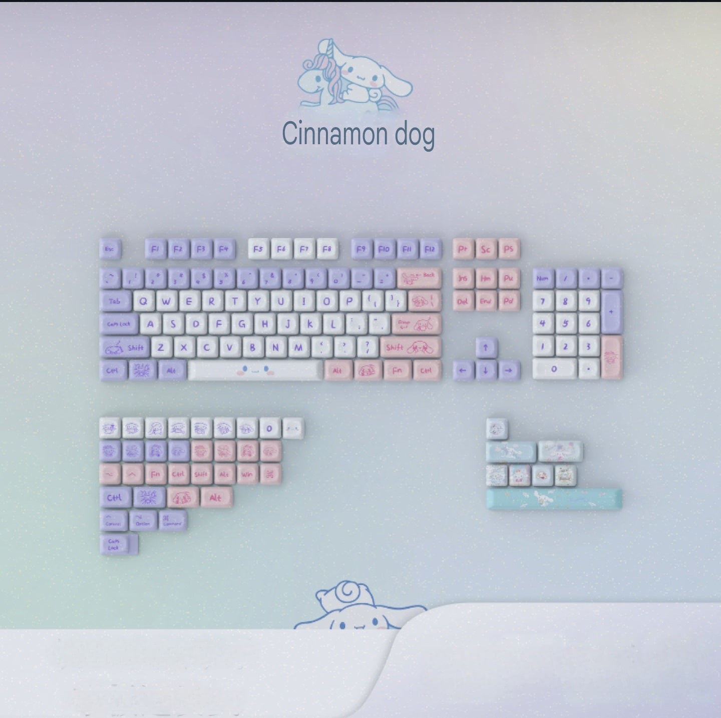 Cinnamon Dog MOA PBT Keycaps