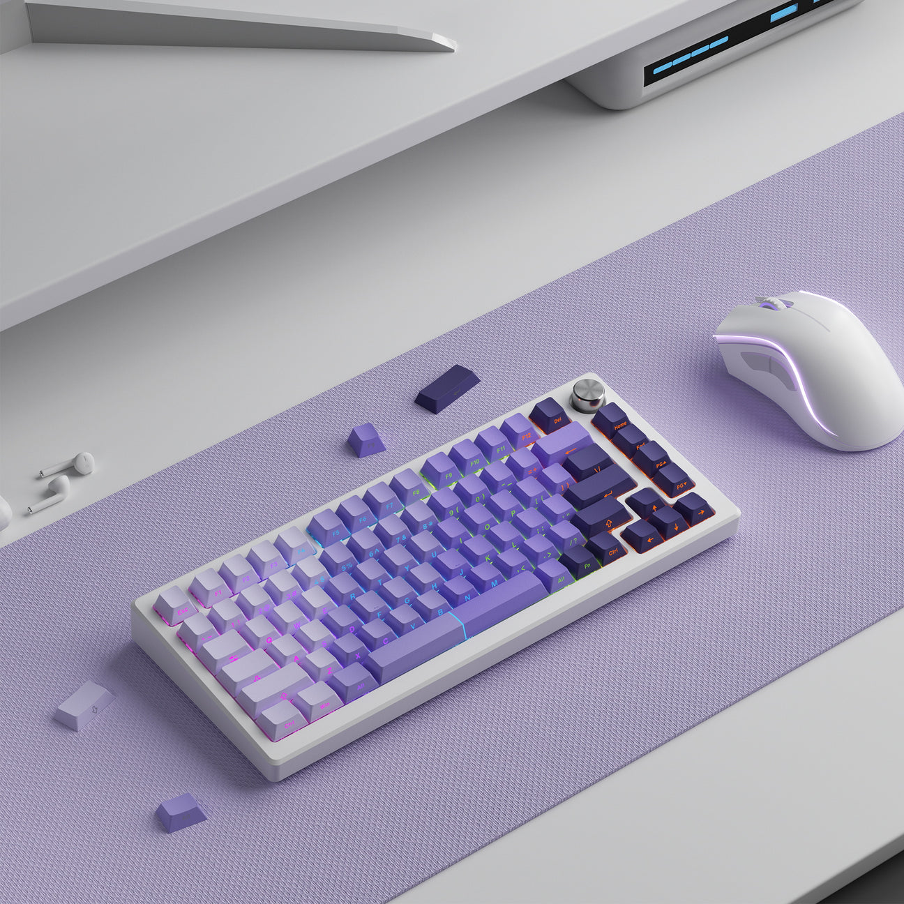 Purpurite Diagonal Gradient Side Backlit Cherry Profile Keycaps