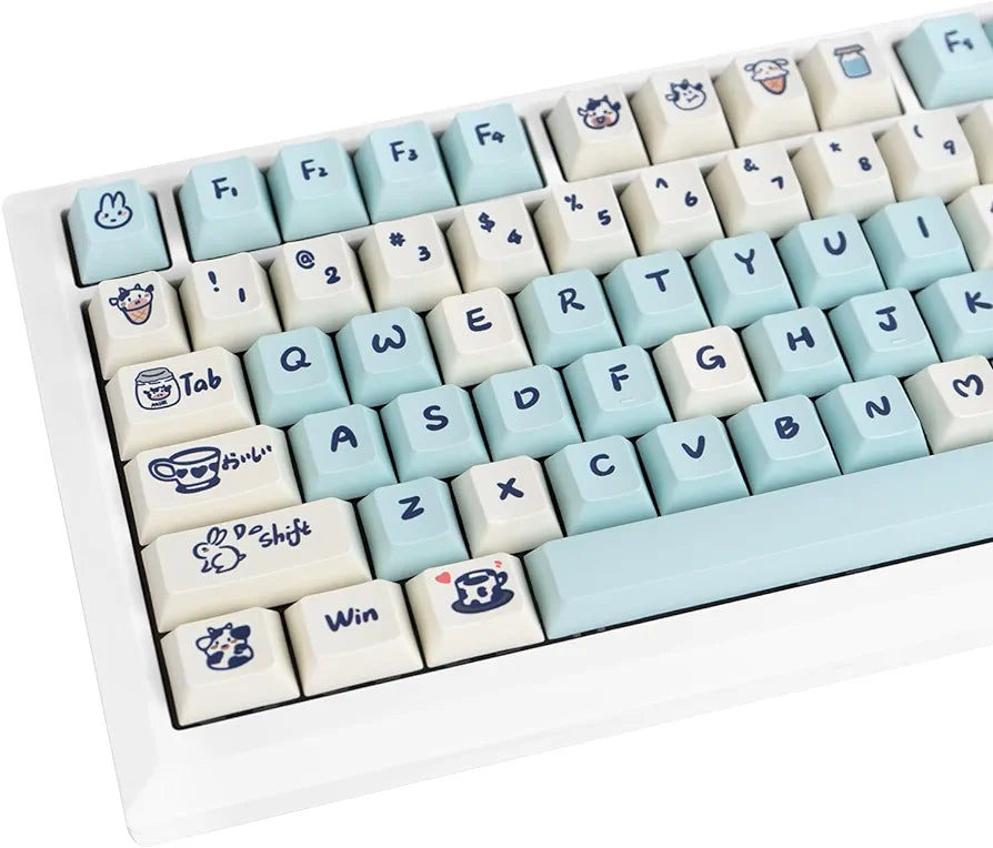 White Rabbit Cherry PBT Keycaps