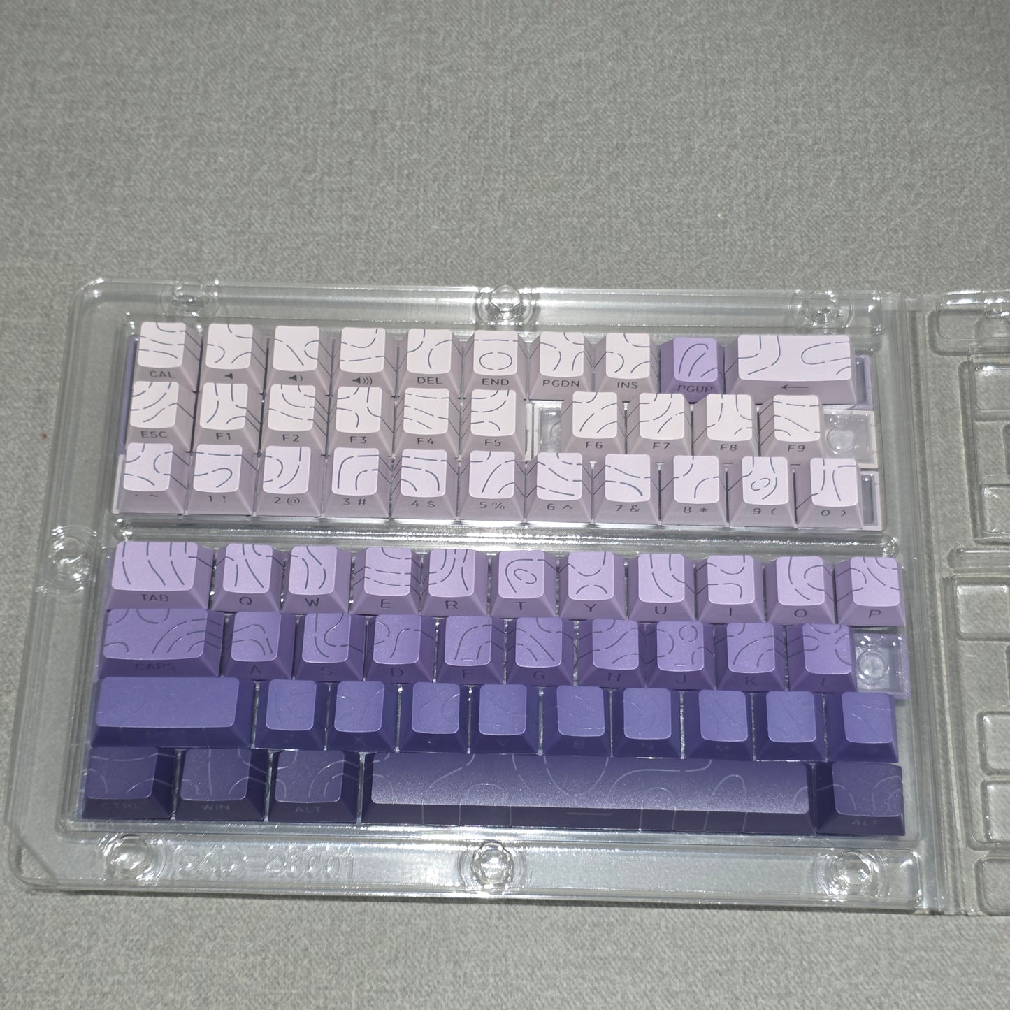 Purple Topographic Gradient Line Crack Side Backlit Keycaps