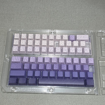 Purple Topographic Gradient Line Crack Side Backlit Keycaps