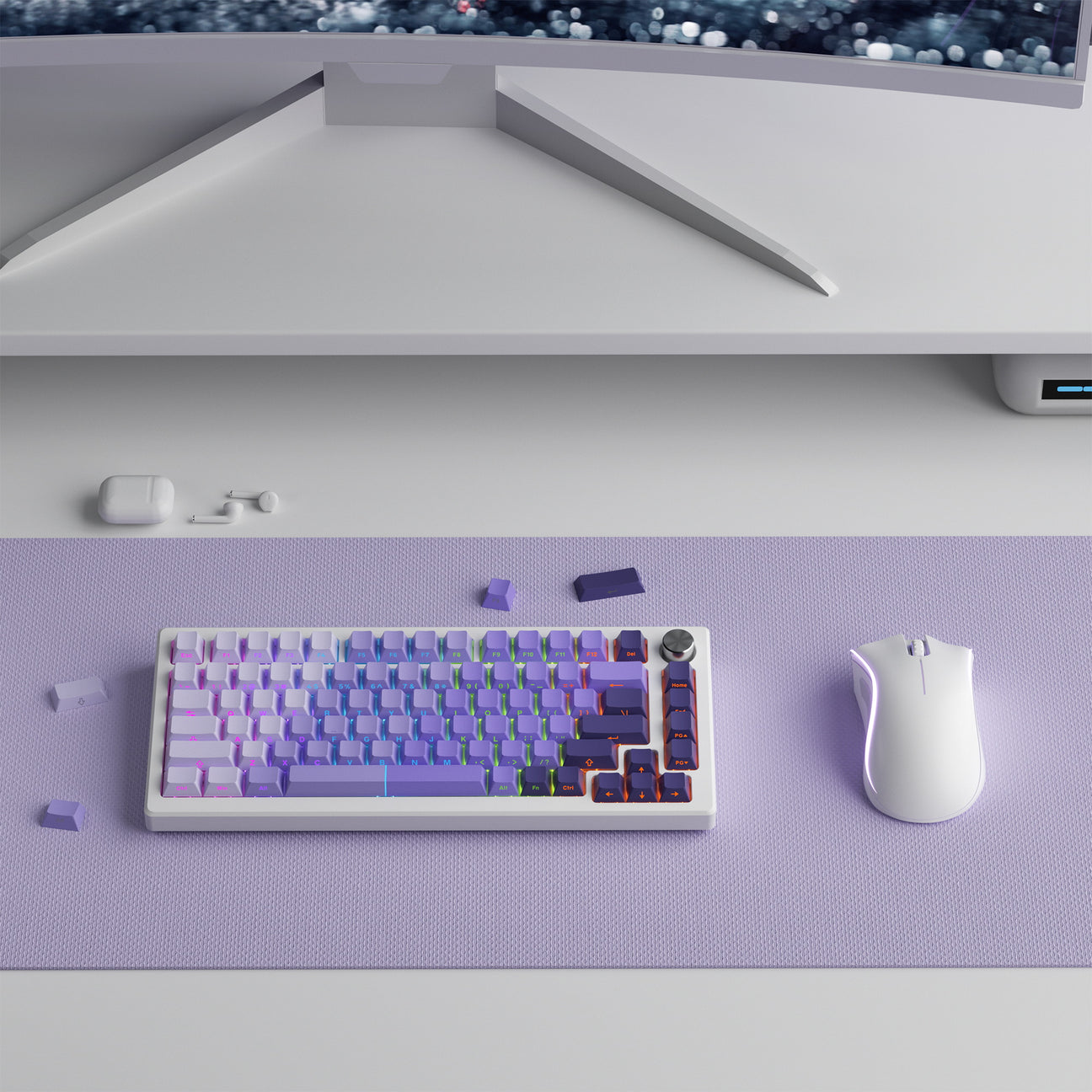 Purpurite Diagonal Gradient Side Backlit Cherry Profile Keycaps