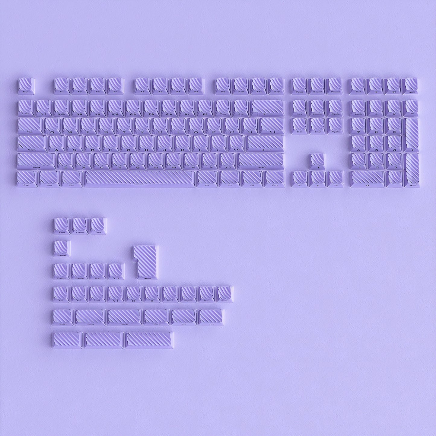 Purple Demon Wave OEM Side Printed Keycaps