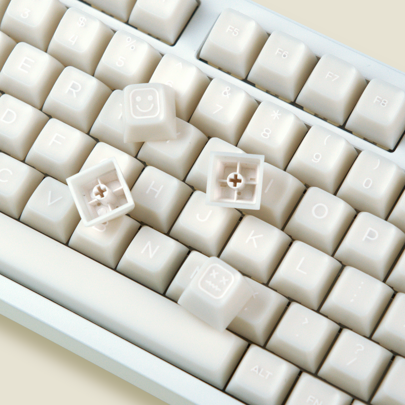 White Jade Translucent SA Profile Doubleshot PBT Keycap