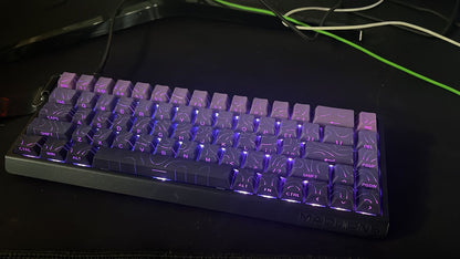 Topography Line Crack Dark Amethyst Cherry Side Backlit Keycaps