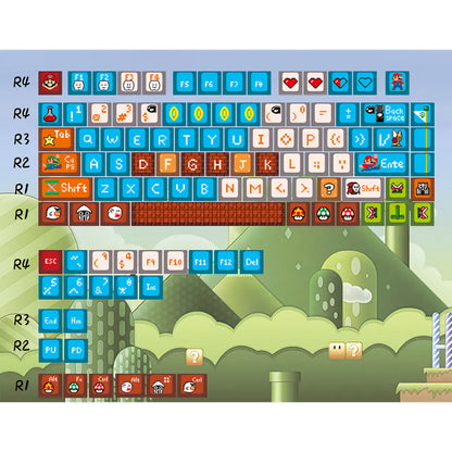 Pixel Mario V2 MOA PBT Keycaps