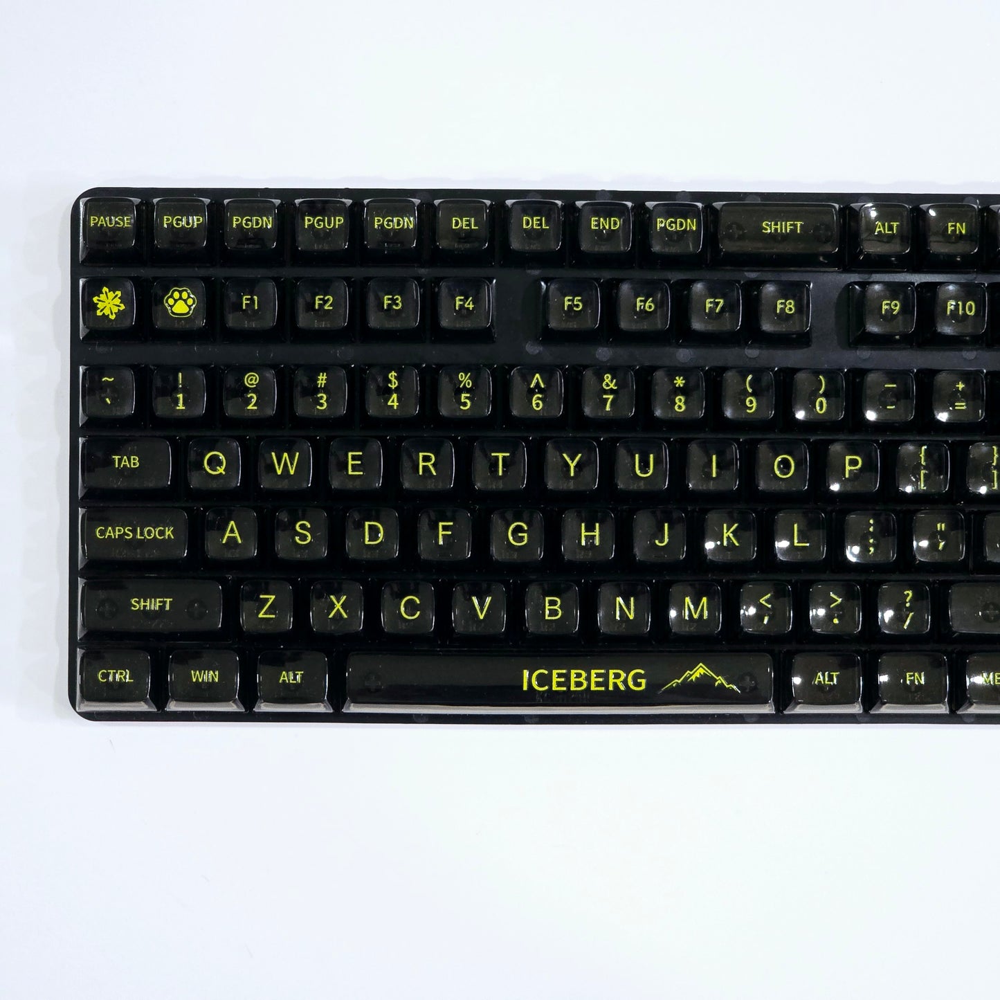 Transparent Yellow On Smoked Black CBSA Keycaps