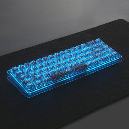 PREMIUM White Topographic Pattern IMD Tech Shinethrough Keycap