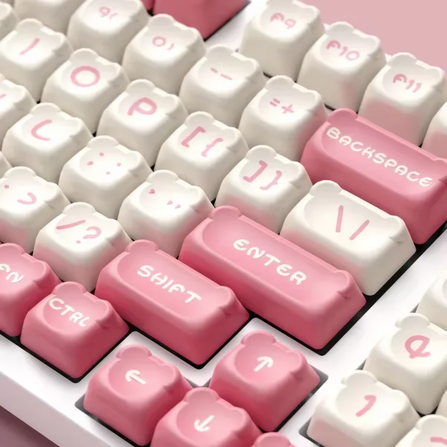 Sakura Bear Unique Doubleshot PBT keycaps