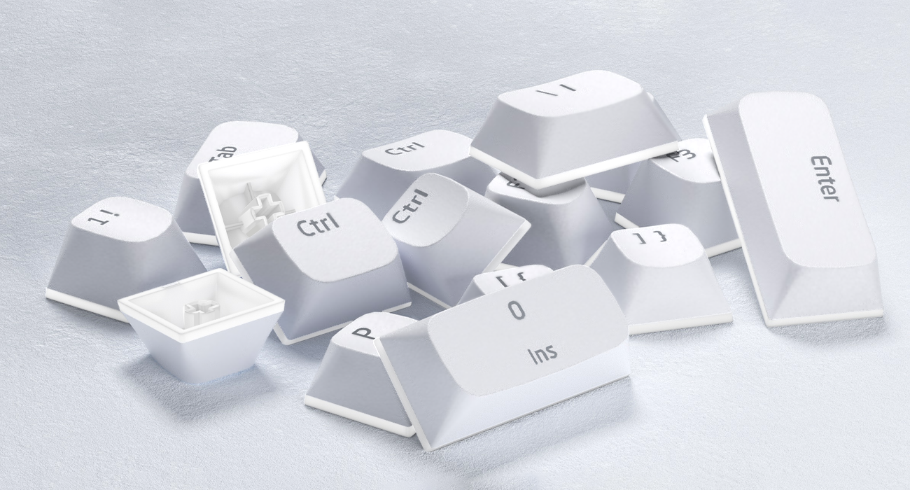 White Horizon Shinethrough Quality Thick Doubleshot PBT Pudding Style Keycaps