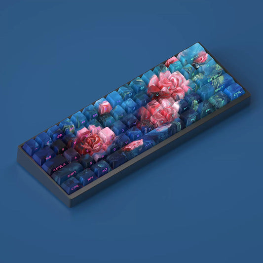 Rose Garden Side Backlit Through Dye-sub PBT Keycap Set