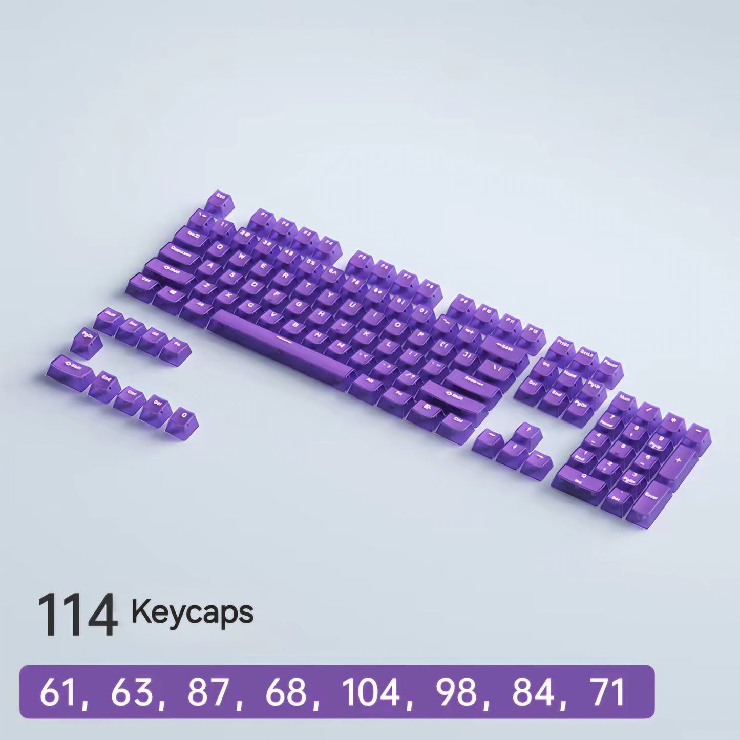 Purple 4 Side Transparent OEM Profile Keycaps