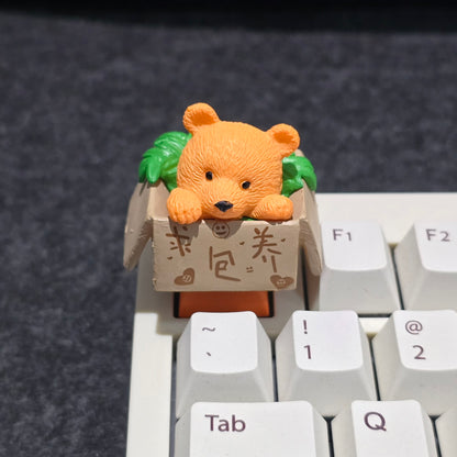 Teddy in Basket Resin Artisan Keycap