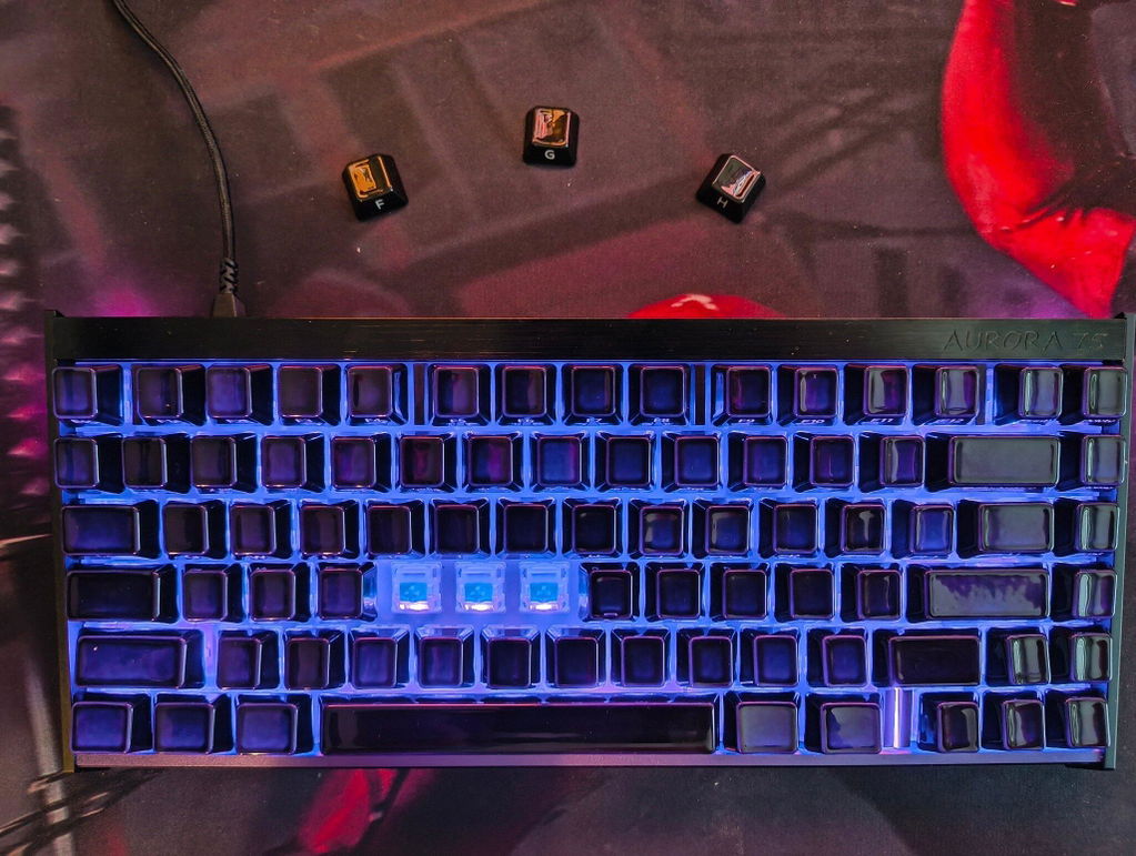 XVX Noir Side Shinethrough Glaze Ceramic Cherry Profile 120-Key Full Keycap Set