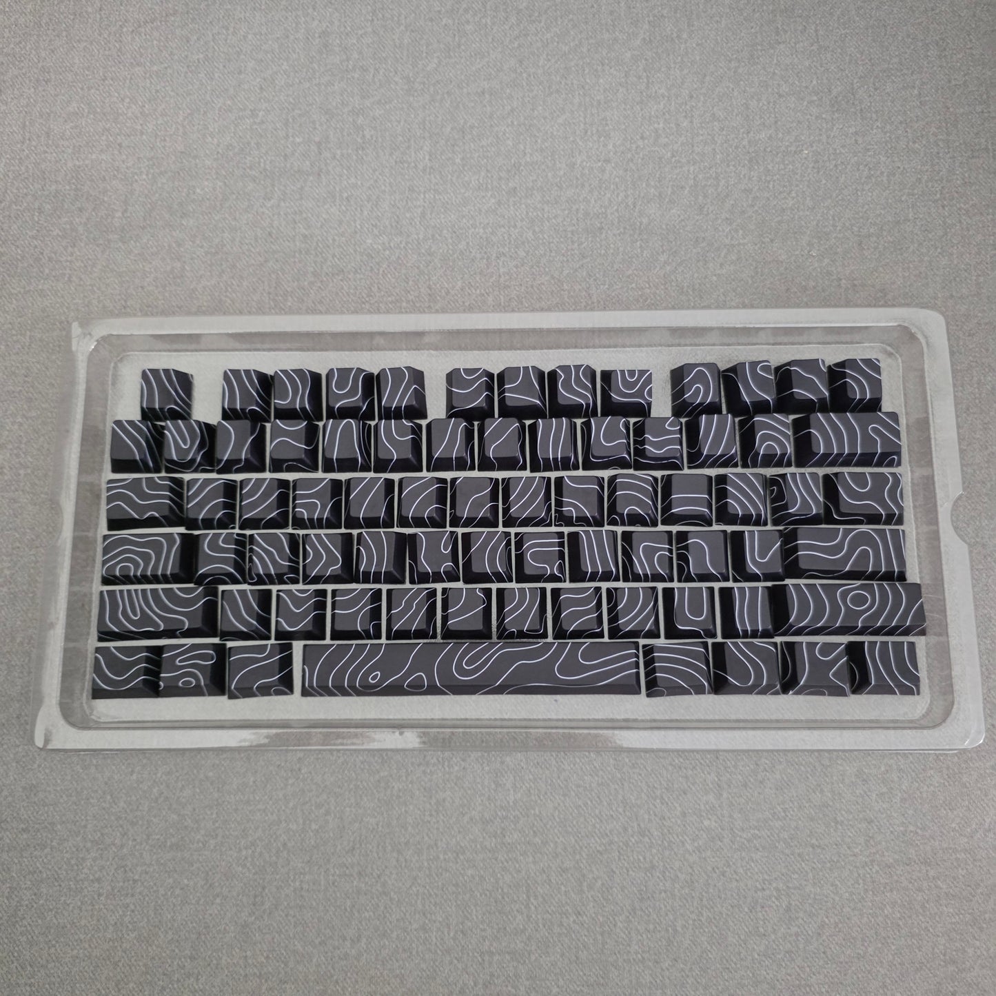 Topography Black Contour Legends Only Backlit Thick PBT Keycaps