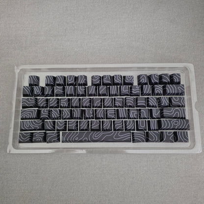 Topography Black Contour Legends Only Backlit Thick PBT Keycaps